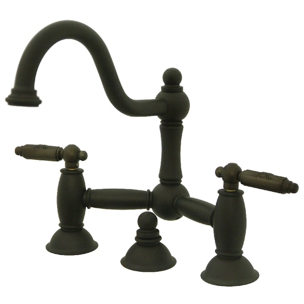 KS3915GL Restoration Bathroom Bridge Faucet, Oil Rubbed Bronze